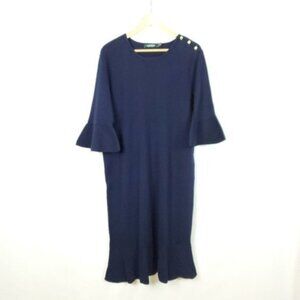 LAUREN RALPH LAUREN Navy Midi Dress Size 2X